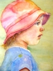 Girl in pink hat